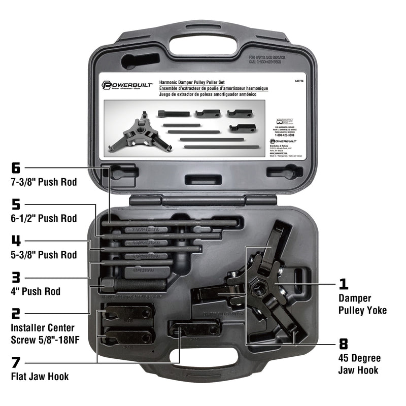 Powerbuilt Harmonic Damper Pulley Puller Kit - 647774
