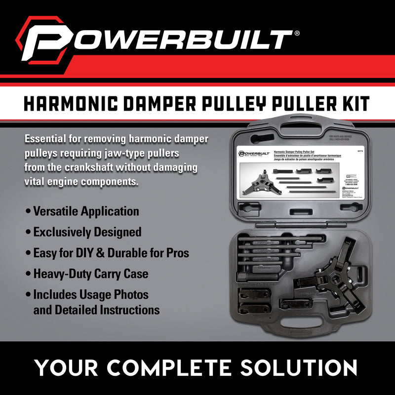 Powerbuilt Harmonic Damper Pulley Puller Kit - 647774
