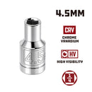 Powerbuilt 1/4 Inch Drive x 4.5 MM 6 Point Shallow Socket - 648004
