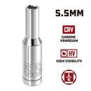 Powerbuilt 1/4 Inch Drive x 5.5 MM 6 Point Deep Socket - 648209