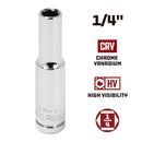 Powerbuilt 1/4 Inch Drive x 1/4 Inch 6 Point Deep Socket - 648291