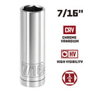 Powerbuilt 1/4 Inch Drive x 7/16 Inch 6 Point Deep Socket - 648296