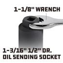 Powerbuilt 1/2 in. Drive 1-3/16 in. Extra Long Oil Pressure Sending Unit Socket - 648446