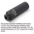 Powerbuilt 1/2 in. Drive 1-3/16 in. Extra Long Oil Pressure Sending Unit Socket - 648446