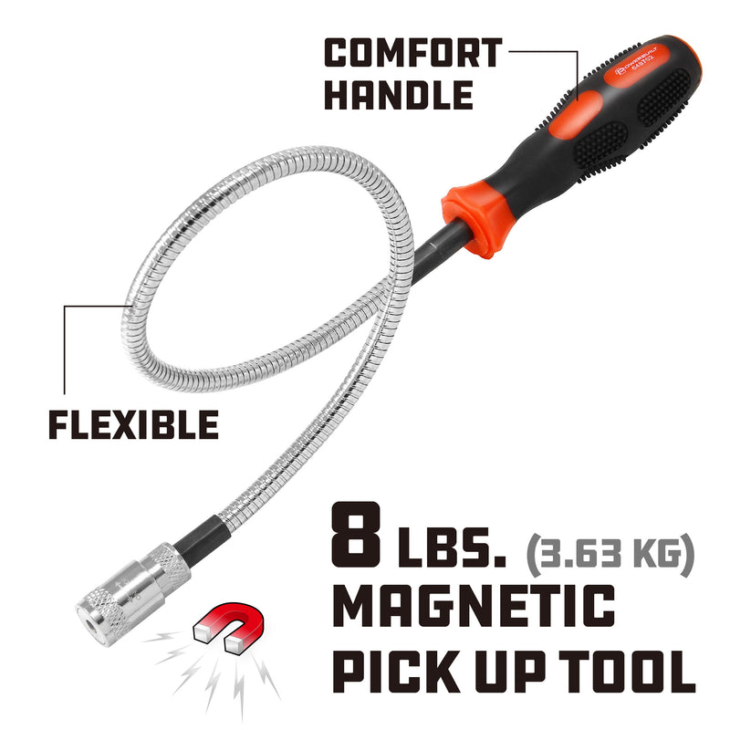 Powerbuilt 8Lb Flexible Led Magnetic Pick Up Tool - 648702M