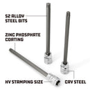 Powerbuilt 4 Pc. 3/8 in. Drive 6 in. Long Reach Star Bit Socket Set - 648888