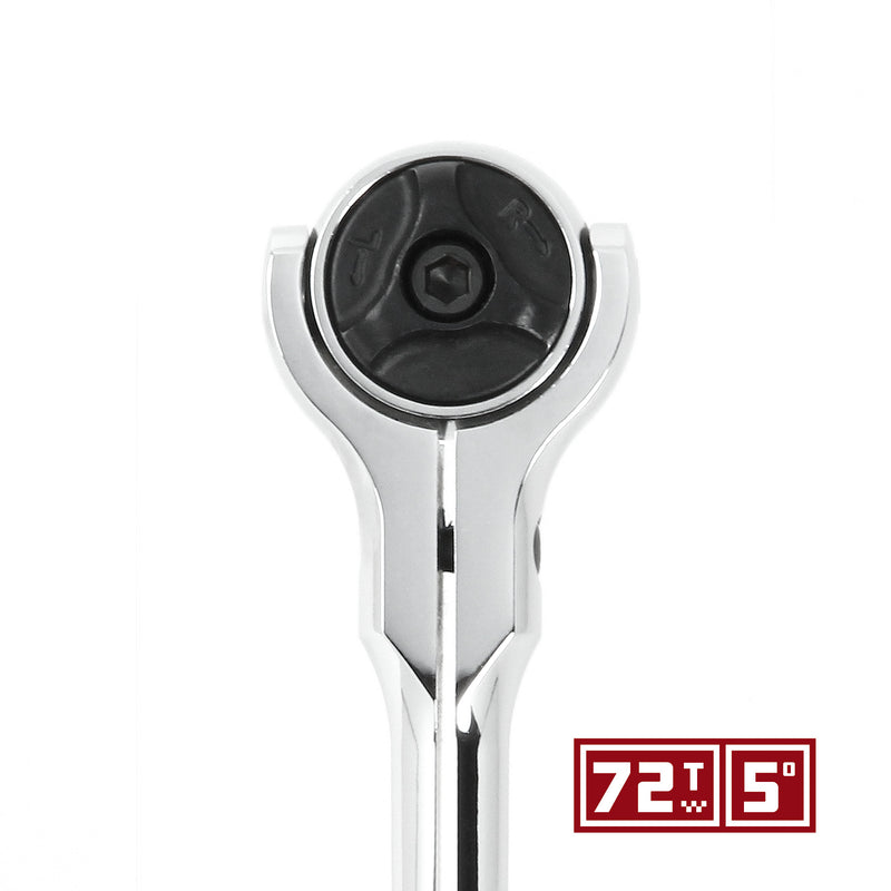 Compact 3/8 in. Dr. Swivel-Head Ratchet, 72 Tooth