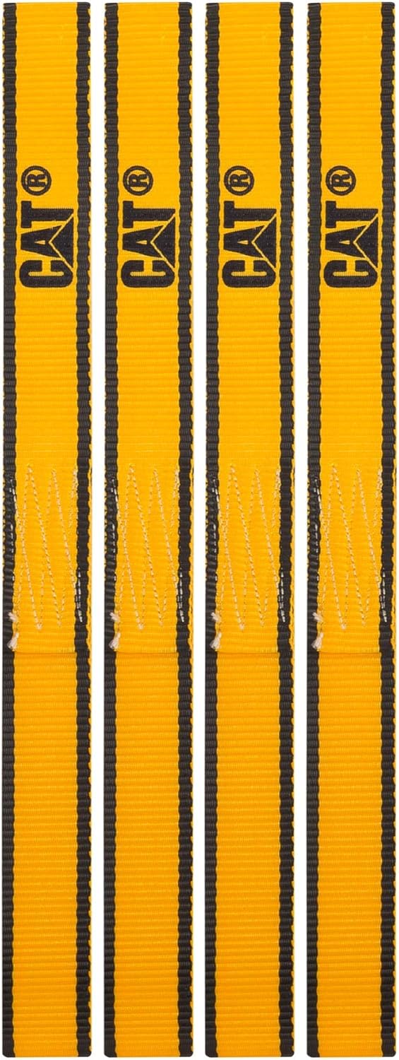 4 Piece Soft Loop Tie-Down Straps Yellow - 1000 Lb.