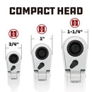 Pro Tech 3/8 in. Dr. 9 in. Long Reach Flex Head Ratchet