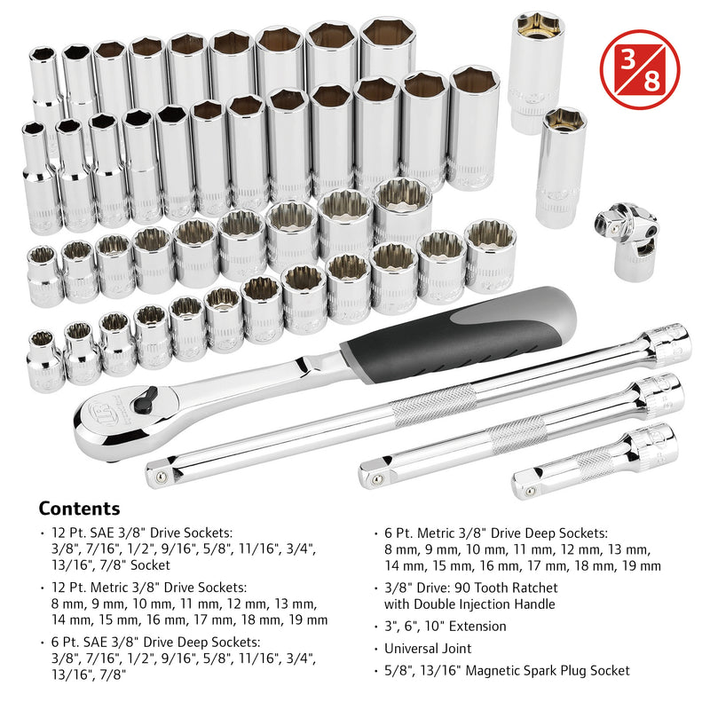 49 Pc. 3/8 in. Drive SAE/Metric Master Socket and Accessory Set