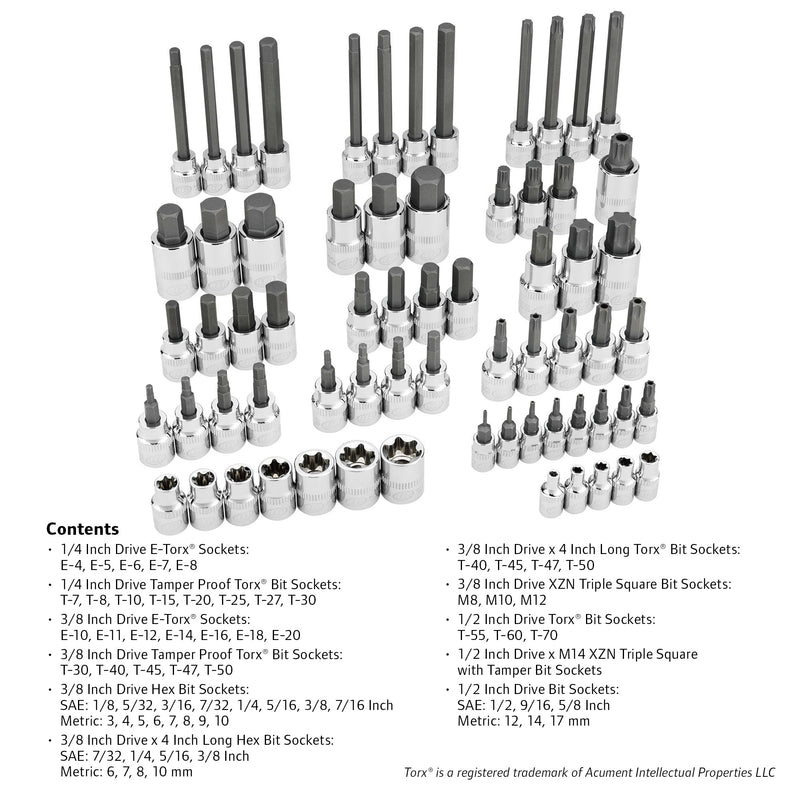 66 Pc. Master Torx and Specialty Bit Socket Set