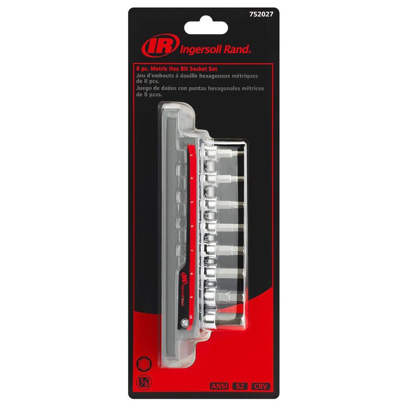 8 Pc. 3/8 in. Drive Hex Bit Socket Set - Metric