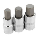 3 Pc. 1/2 in. Drive Hex Bit Socket Set - Metric