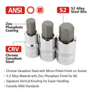 3 Pc. 1/2 in. Drive Hex Bit Socket Set - Metric