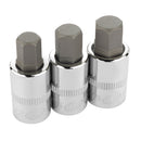 3 Pc. 1/2 in. Drive Hex Bit Socket Set - SAE