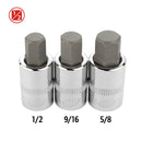 3 Pc. 1/2 in. Drive Hex Bit Socket Set - SAE