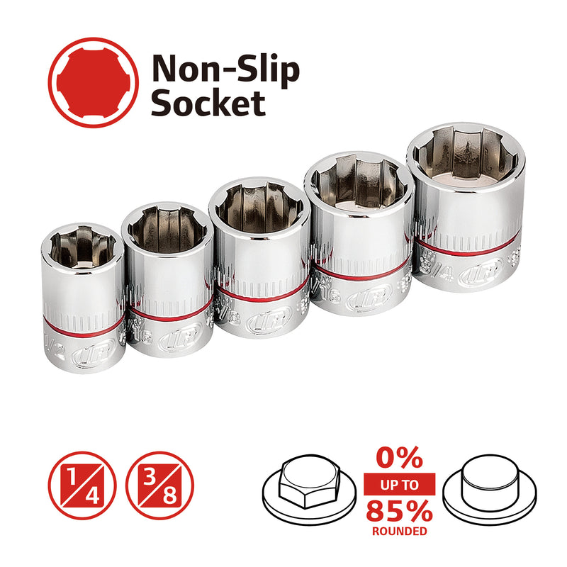 9 Pc. Tech Solutions Non-Slip Socket Set - Metric