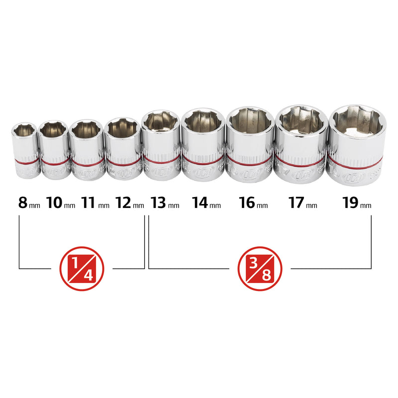 9 Pc. Tech Solutions Non-Slip Socket Set - Metric