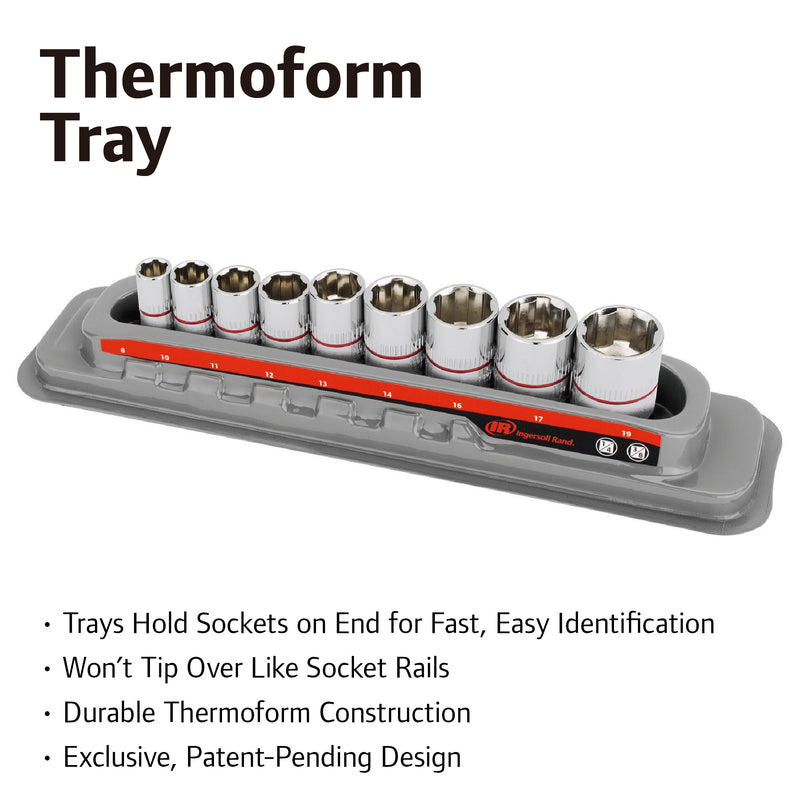 9 Pc. Tech Solutions Non-Slip Socket Set - Metric