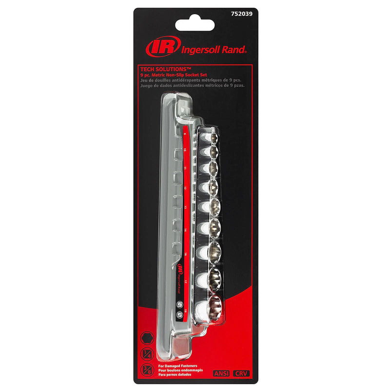9 Pc. Tech Solutions Non-Slip Socket Set - Metric