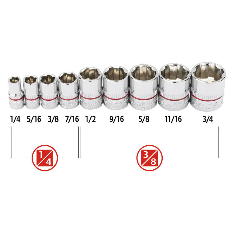 9 Pc. Tech Solutions Non-Slip Socket Set - SAE