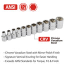 11 Pc. 1/4 in. Drive Shallow Socket Set - Metric 6 Pt.