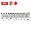 11 Pc. 1/4 in. Drive Shallow Socket Set - SAE 6 Pt.