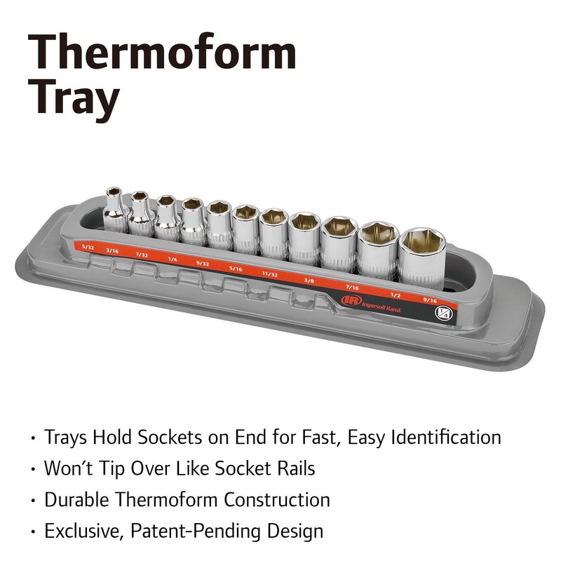 11 Pc. 1/4 in. Drive Shallow Socket Set - SAE 6 Pt.