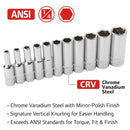 11 Pc. 1/4 in. Drive Deep Socket Set - SAE 6 Pt.