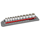 11 Pc. 3/8 in. Drive Shallow Socket Set - Metric 12 Pt.