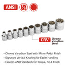 10 Pc. 3/8 in. Drive Shallow Socket Set - SAE 12 Pt.