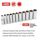 11 Pc. 3/8 in. Drive Deep Socket Set - Metric 6 Pt.