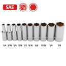 10 Pc. 3/8 in. Drive Deep Socket Set - SAE 6 Pt.