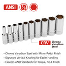 10 Pc. 3/8 in. Drive Deep Socket Set - SAE 6 Pt.