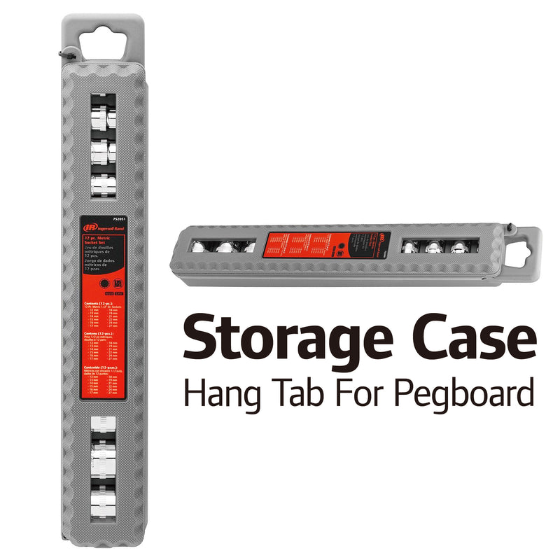 12 Pc. 1/2 in. Drive Shallow Socket Set - Metric 12 Pt.