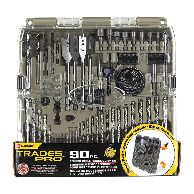 Trades Pro 90 Piece Drill Bit Set, Power Tool Accessory Kit, 835113