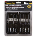 Trades Pro 8 Piece Mini Pick and Driver Set with Plastic Case - 836593