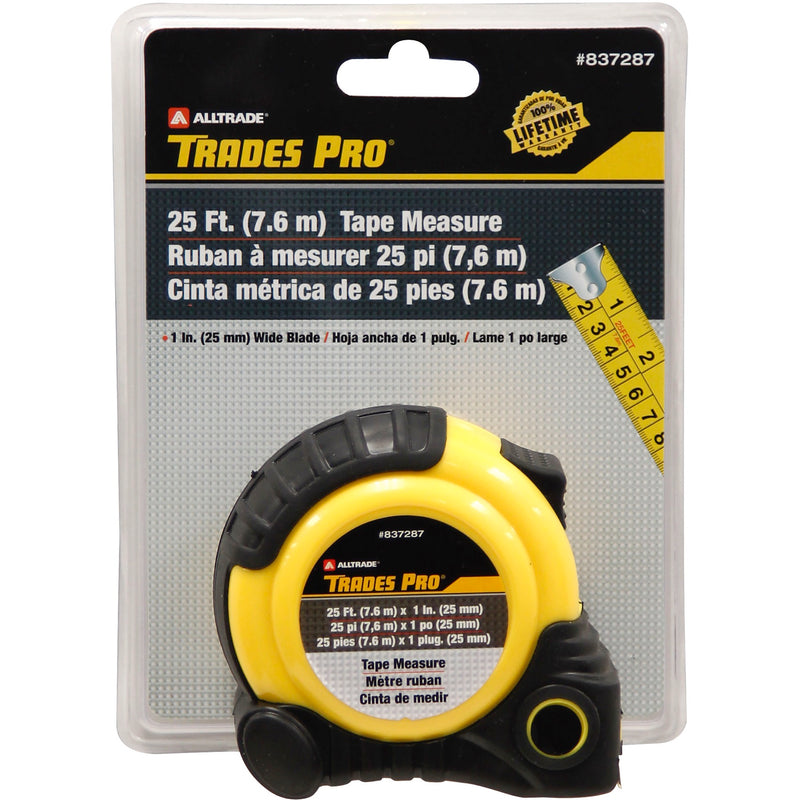 Trades Pro 25-Feet x 1-Inch Tape Measure, SAE and Metric, 837287