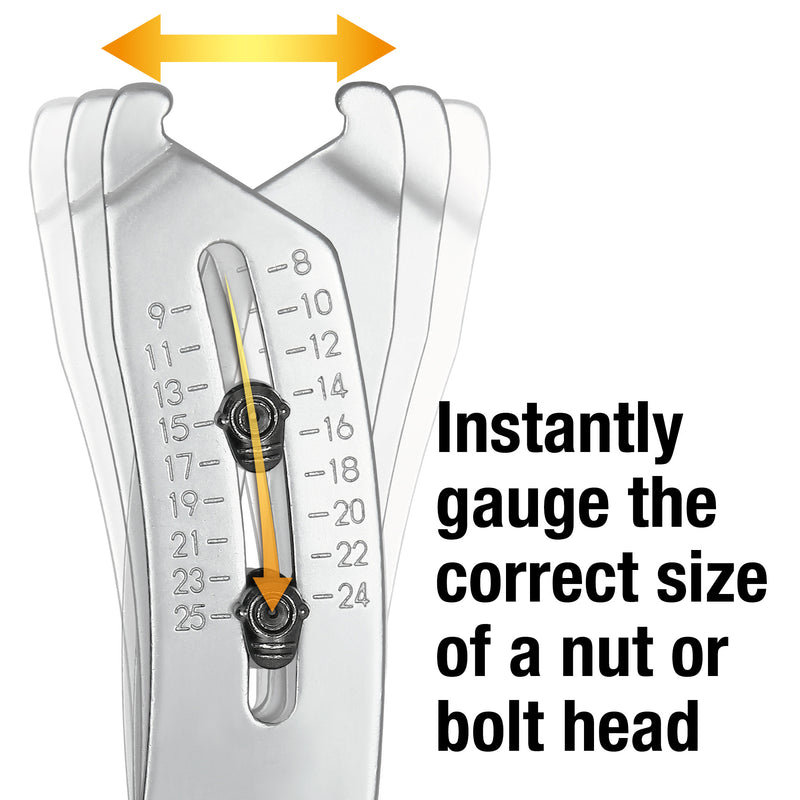 Tradespro Nut and Bolt Head Sizer, Gauge 5/16" – 1" and 8mm – 25mm - 837999