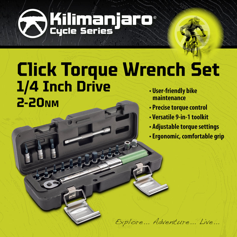 Kilimanjaro Click Torque Wrench Set 1/4-Inch Drive -2 to 20 NM - 910524ECE