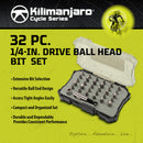 Kilimanjaro 32 Piece 1/4-Ich Drive Ball Head Bit Set - 910539ECE