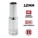 1/2 in. Dr. Sockets - Metric Deep - 12 Pt.