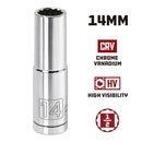 1/2 in. Dr. Sockets - Metric Deep - 12 Pt.