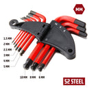 9 Piece Short Arm Metric Hex Key Wrench Set