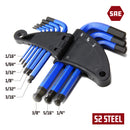9 Piece Short Arm SAE Hex Key Wrench Set