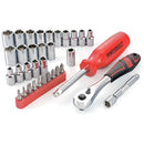 34 Piece 1/4 in. Drive SAE & Metric 6 Pt. Socket Set