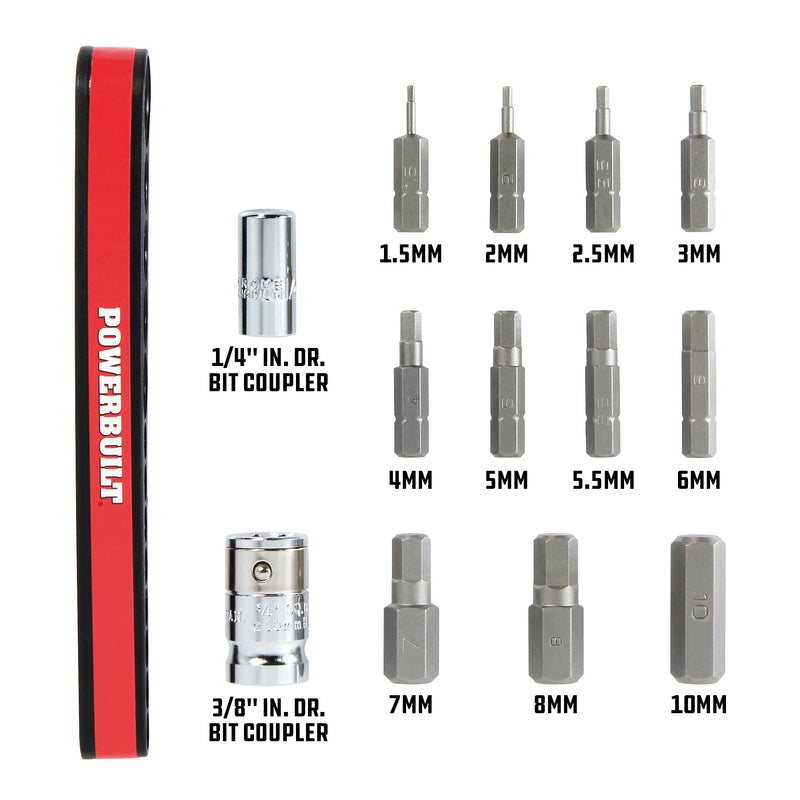 13 Piece Metric Hex Bit and Socket Adapter Set