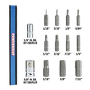 13 Piece SAE Hex Bit and Socket Adapter Set