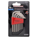 8 Piece SAE Short Arm Hex Key Wrench With Holder