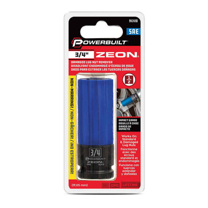 1/2 Inch Drive 3/4 inch ZEON Damaged Lug Nut Remover